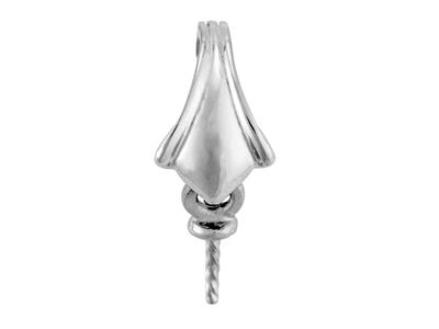 Bélière clip pour perle de 5 à 9 mm, Or gris 18k rhodié. Réf. PEC014 - Image Standard - 2