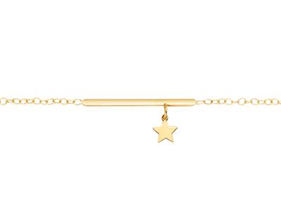 Bracelet-Barette-étoile,-17-18-cm,-Or...