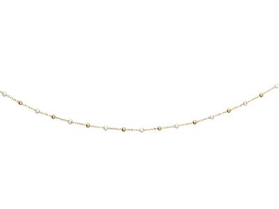 Collier Boules blanches, 42-45 cm, Or jaune 18k - Image Standard - 1