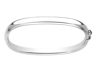 Bracelet Jonc tube ovale 5,50 mm, forme Rectangle 57 x 45 mm, Or gris 18k - Image Standard - 1