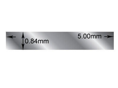Fil rectangle Argent 925 recuit, 5,00 x 0,84 mm - Image Standard - 2