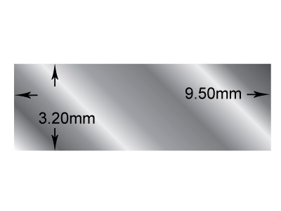 Fil rectangle Argent 925 recuit, 9,50 x 3,20 mm - Image Standard - 2