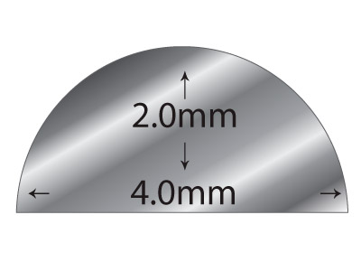 Fil demi-jonc Argent 925 recuit, 4,00 x 2,00 mm - Image Standard - 2