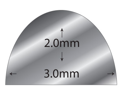 Fil demi-jonc Argent 925 recuit, 3,00 x 2,00 mm - Image Standard - 2