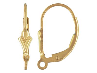 Dormeuse motif rainuré, avec anneau, Gold filled, la pièce - Image Standard - 1