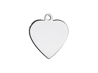 Ebauche pendentif Coeur 15 mm plus anneau, Argent 925, sachet de 3