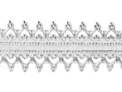 Bande double Galerie Coeurs inversés, 0,50 x 8,50 mm, Argent 925 demi-dur - Image Standard - 3