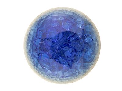 Céramique bleue aspect craquelé, cabochon rond 19 mm - Image Standard - 1