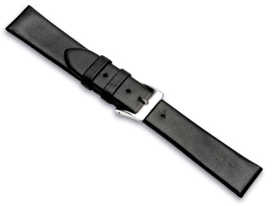Bracelet montre en cuir de veau Noir, 12 mm - Image Standard - 1