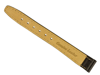 Bracelet montre en cuir de veau Noir, 12 mm - Image Standard - 2