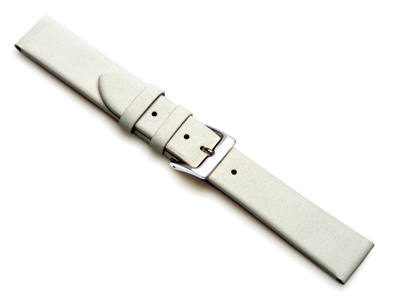Bracelet montre en cuir de veau Blanc, 12 mm - Image Standard - 1