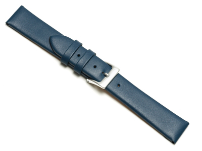 Bracelet montre en cuir de veau Bleu, 20 mm - Image Standard - 1