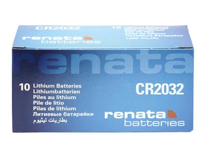 Pile Bouton CR2032 Lithium 3V, boîte de 10, Renata - Image Standard - 1