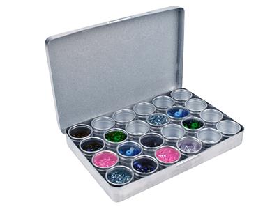 Boîte de rangement avec 24 boites rondes, 16 x 11 cm, Aluminium - Image Standard - 1