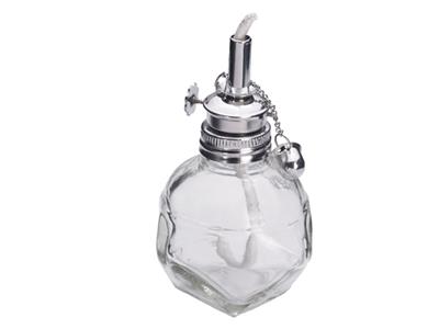 Lampe à alcool en verre 100  ml, avec mèche fine et bouchon inox - Image Standard - 1