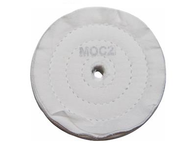 Disque coton flanelle grattée cousu, toile de finition MOC2, 100 x 15 mm, alésage 15 mm, polissage expert, Merard