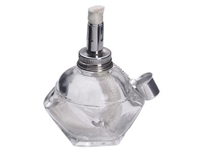 Lampe à alcool en verre 100 ml avec mèche grosse et bouchon inox - Image Standard - 1