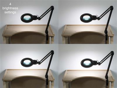 Lampe loupe LED 14W avec bras articulé, 4 degrés de luminosité, Durston - Image Standard - 6
