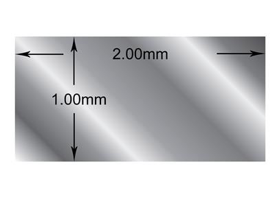 Fil rectangle Argent fin recuit, 2,00  x 1,00 mm - Image Standard - 2
