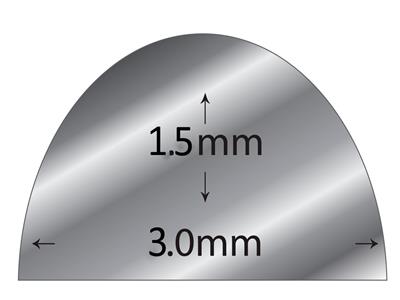 Fil demi-jonc Or gris 18k BN recuit, 3,00 x 1,50 mm - Image Standard - 2