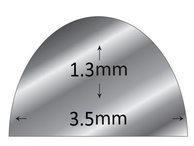 Fil demi-jonc Or gris 18k BN recuit, 3,50 x 1,30 mm - Image Standard - 2