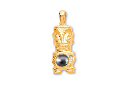 Pendentif Tiki pour perle de 8 à 10 mm, Or jaune 18k. Réf. PE100 - Image Standard - 2