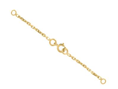 Chainette de sûreté pour collier, maille Forçat limée 1,47 mm, 6 cm, Or jaune 18k - Image Standard - 1