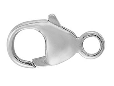 Fermoir Menotte bombé estampé avec anneau intégré 8 mm, Or gris 18k rhodié. Réf. 27001 - Image Standard - 1