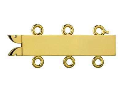 Fermoir Rectangulaire lisse 18 mm, 3 rangs, Or jaune 18k. Réf. 07116-3 bis - Image Standard - 1