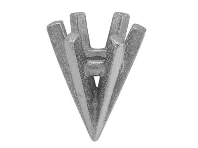 Chaton Illusion 6 griffes pour pierre ronde de 10 mm, Or gris 18k Pd 12,5. Réf. 01448
