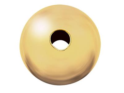 Boule légère lisse 2 trous, 4 mm, Or jaune 18k. Réf. 04772