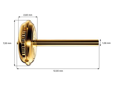 Système Smartlock 7 mm, tige de 12 mm, Or jaune 18k 3N, la pièce - Image Standard - 4