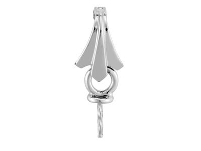 Bélière clip pour perle de 9 à 10 mm, Or gris 18k rhodié. Réf. PEC039 - Image Standard - 2