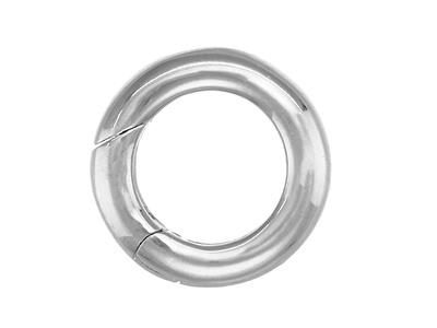 Fermoir invisible 10 mm, tube rond, Or gris 18k Rhodié