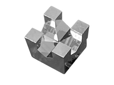 Boucle d'oreille prête à sertir 4 griffes carrées, pour pierre de 2,50 mm, Or gris 18k rhodié, la pièce - Image Standard - 3