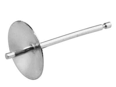 Tige calotte 4 mm, Or gris 18k rhodié, la pièce - Image Standard - 1