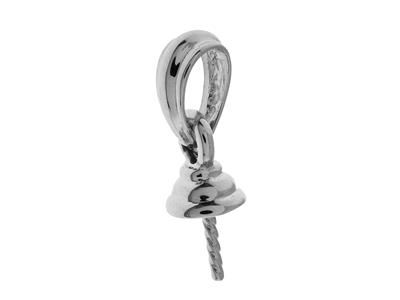 Bélière mobile pour perle de 8 à 9 mm, Or gris 18k rhodié. Réf. BE024 - Image Standard - 1
