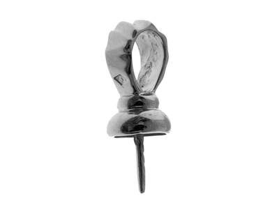 Bélière pour perle de 9 à 10 mm, Or gris 18k rhodié. Réf. BE140 - Image Standard - 1