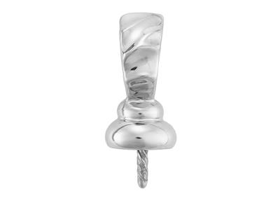 Bélière pour perle de 9 à 10 mm, Or gris 18k rhodié. Réf. BE140 - Image Standard - 2