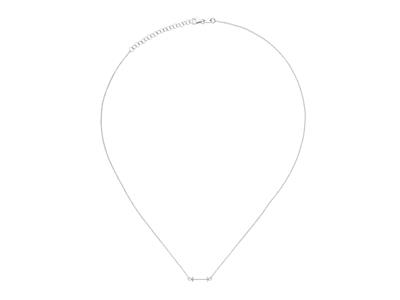 Collier maille Forçat, avec support tige pour perle, 425 cm, Or gris 18k