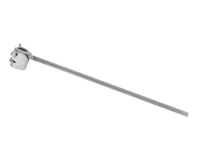 Système broche tige simple avec ressort, Or gris 18k Pd 11. Réf. 07205 - Image Standard - 2