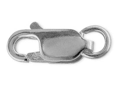 Fermoir Menotte plate avec anneau libre 10 mm, Or gris 18k rhodié. Réf. 17060 - Image Standard - 1