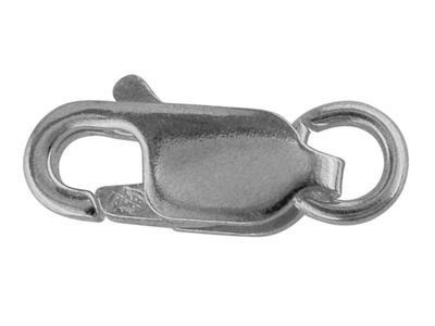 Fermoir Menotte plate avec anneau libre 8 mm, Or gris 18k Pd 6 rhodié. Réf. 17059 - Image Standard - 1