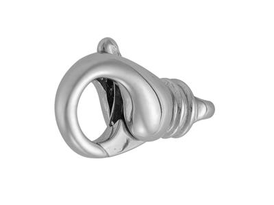 Fermoir Menotte baroque fondu avec anneau contrarié 22 mm, Or gris 18k. Réf. 07122 - Image Standard - 2
