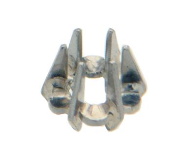 Chaton Miroir 6 griffes pour pierre ronde de 3,2 mm, Or gris 18k Pd 12,5. Réf. 01232 - Image Standard - 1