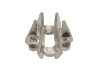 Chaton Miroir 6 griffes pour pierre ronde de 1,7 mm, Or gris 18k Pd 12,5. Réf. 01232