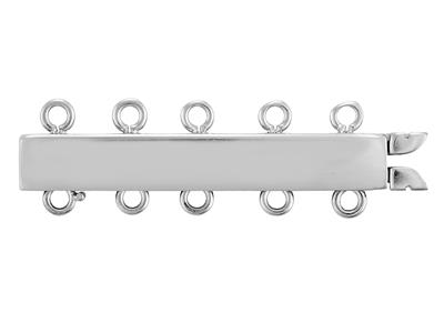 Fermoir Rectangulaire lisse 25 mm, 5 rangs, Or gris 18k. Réf. 07116-5 - Image Standard - 1