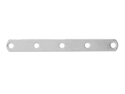 Intercalaire barrette 5 trous 22 mm, Or gris 18k rhodié. N° 5 - Image Standard - 1
