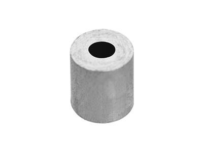 Douille cylindrique pour pierre ronde de 1,5 mm, Or gris 18k Pd 12,5. Réf. 4449-01