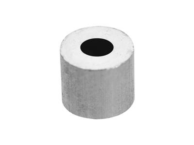Douille cylindrique pour pierre ronde de 2,5 mm, Or gris 18k Pd 12,5. Réf. 4449-06